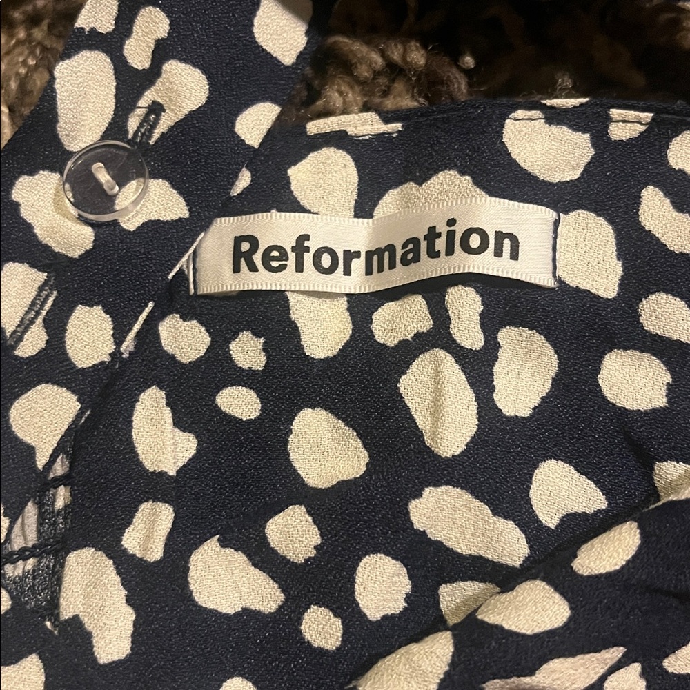 J26 Reformation Humphrey Blue and White Animal Print Dress - Picture 5 of 5